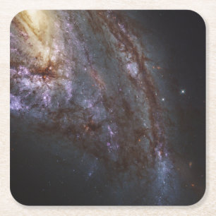 Spiral Galaxy Ngc 3627. Square Paper Coaster
