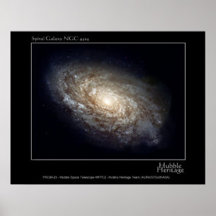 Spiral Galaxy NGC 4414 Hubble Telescope Photo Poster