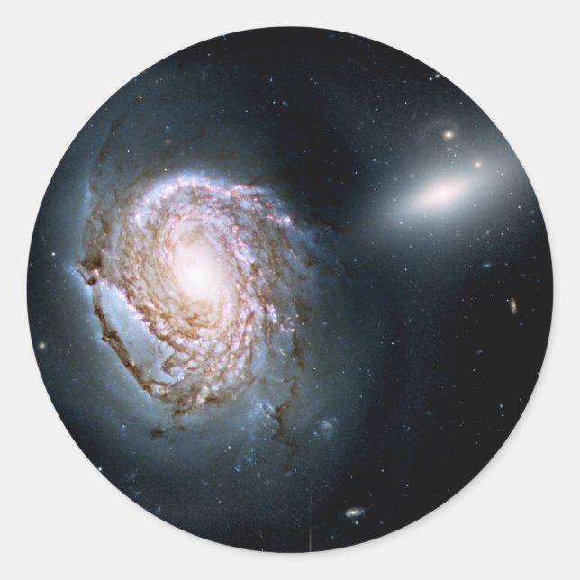 Spiral Galaxy NGC 4911 in the Coma Cluster Classic Round Sticker (Front)