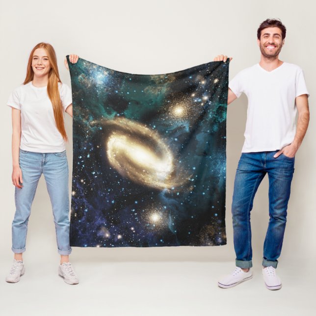 Spiral Galaxy Planet Nebula Hubble Telescope Photo Fleece Blanket (In Situ)