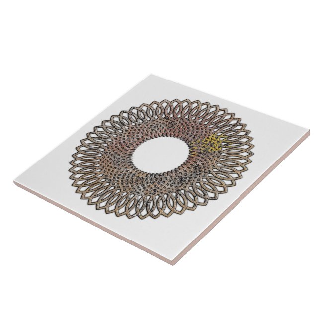 Spiral Geometric Design Ceramic Tile (Side)