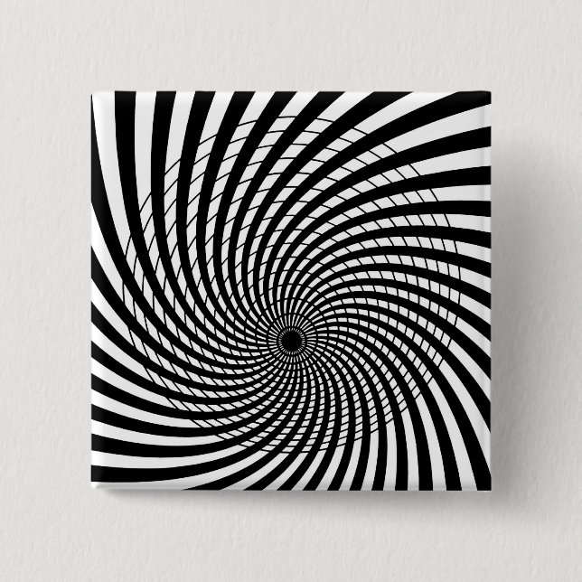 SPIRAL GEOMETRIC OP ART Button (Front)