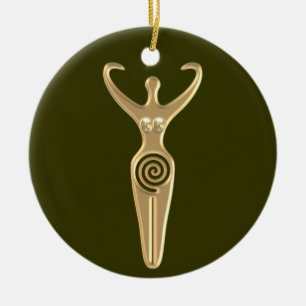 Spiral Goddess Ceramic Ornament