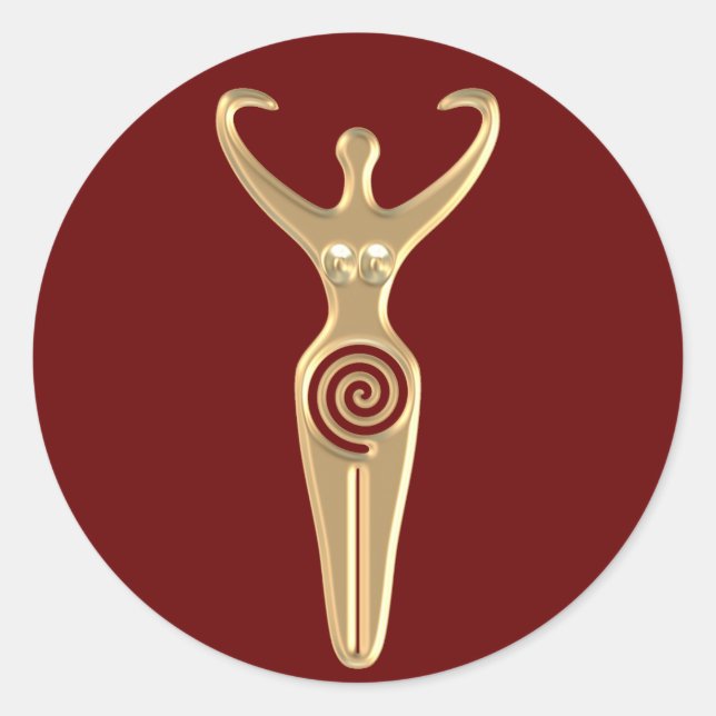 Spiral Goddess Classic Round Sticker (Front)