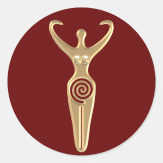 Spiral Goddess Classic Round Sticker