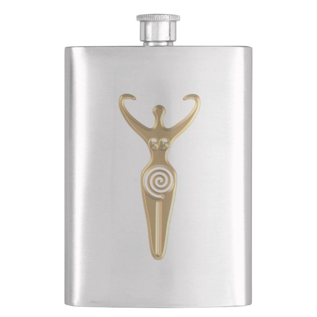 Spiral Goddess Hip Flask (Front)