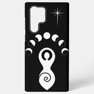 Spiral Goddess Moon phases Black & White Samsung Galaxy Case
