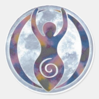 Spiral Goddess Window-Sticker Classic Round Sticker