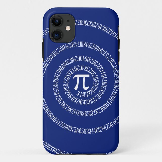 Spiral Graphic for Pi on Navy Blue Case-Mate iPhone Case (Back)