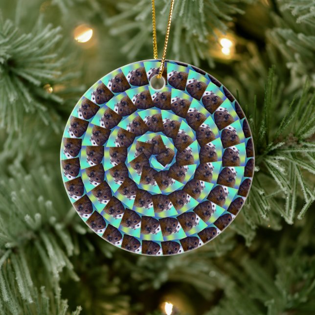 Spiral Guinea Pig Pattern, Ceramic Ornament (Tree)