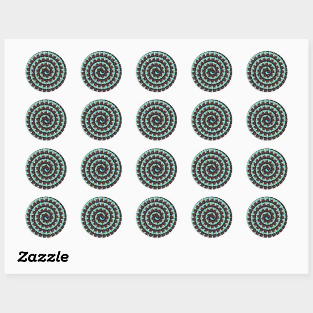 Spiral Guinea Pig Pattern, Classic Round Sticker (Sheet)