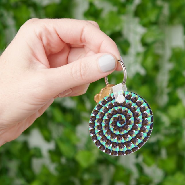 Spiral Guinea Pig Pattern, Key Ring (Hand)