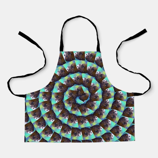 Spiral Guinea Pig Pattern, Kids Full Print Apron (Front)