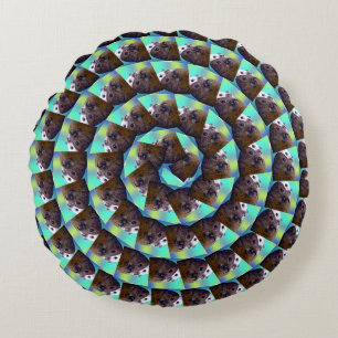 Spiral Guinea Pig Pattern, Round Cushion