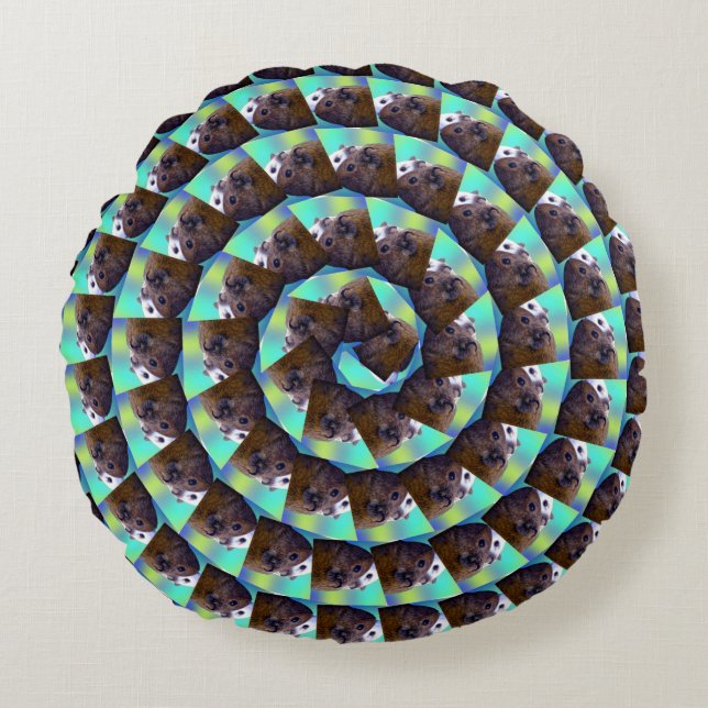 Spiral Guinea Pig Pattern, Round Cushion (Front)