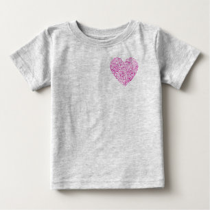 Spiral handwriting pink heart for Valentines Day Baby T-Shirt
