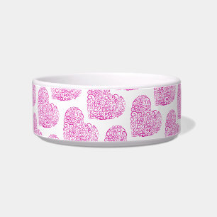Spiral handwriting pink heart for Valentines Day Bowl
