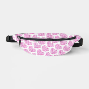 Spiral handwriting pink heart for Valentines Day Bum Bags