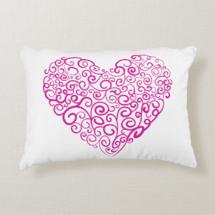 Spiral handwriting pink heart for Valentines Day Decorative Cushion