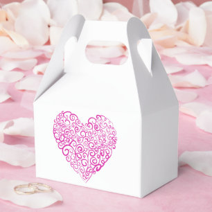 Spiral handwriting pink heart for Valentines Day Favour Box