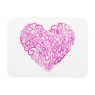 Spiral handwriting pink heart for Valentines Day Magnet