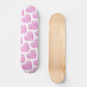 Spiral handwriting pink heart for Valentines Day Skateboard