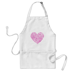 Spiral handwriting pink heart for Valentines Day Standard Apron