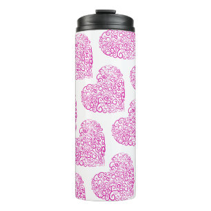 Spiral handwriting pink heart for Valentines Day Thermal Tumbler