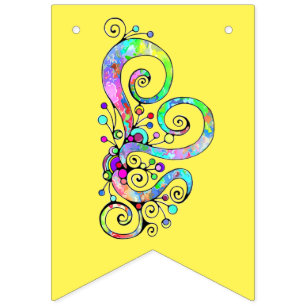 Spiral Heart Hand Painted Design 1 Bunting
