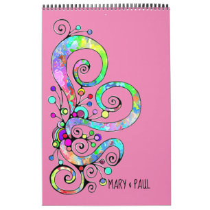 Spiral Heart Hand Painted Design 1 Calendar