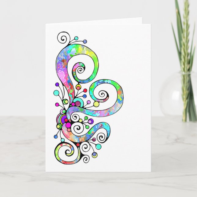 Spiral Heart Hand Painted Design 1 Card (Front)