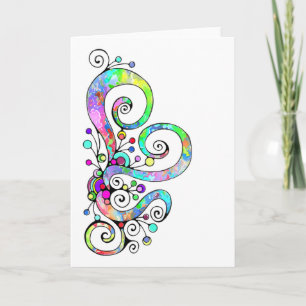 Spiral Heart Hand Painted Design 1 Card
