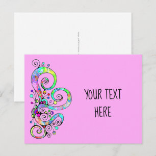 Spiral Heart Hand Painted Design 1 Postcard