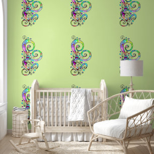 Spiral Heart Hand Painted Design 1 Wallpaper