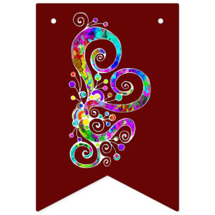 Spiral Heart Hand Painted Design 2 Bunting
