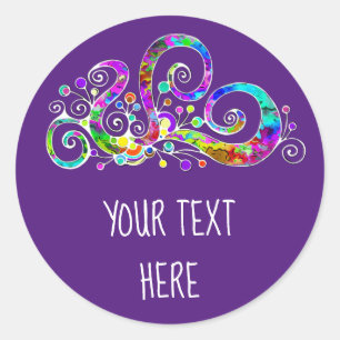 Spiral Heart Hand Painted Design 2 Classic Round Sticker