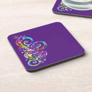 Spiral Heart Hand Painted Design 2 Coaster
