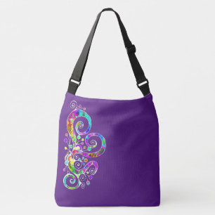 Spiral Heart Hand Painted Design 2 Crossbody Bag