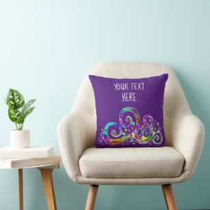 Spiral Heart Hand Painted Design 2 Cushion