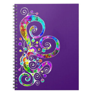 Spiral Heart Hand Painted Design 2 Notebook