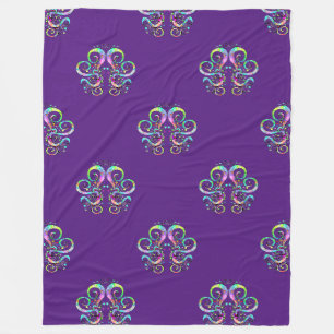 Spiral Heart Hand Painted Design 3 Fleece Blanket