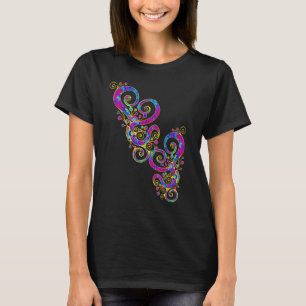 Spiral Hearts Hand Painted 5 Fan Fun T-Shirt