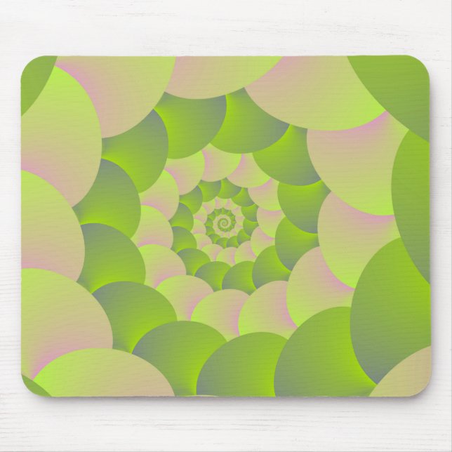 Spiral in Pink and Greens Mouse Pad (Front)