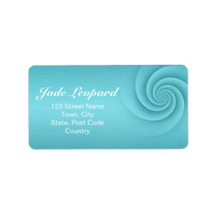 Spiral in Turquoise Brushed Metal Texture Print Label