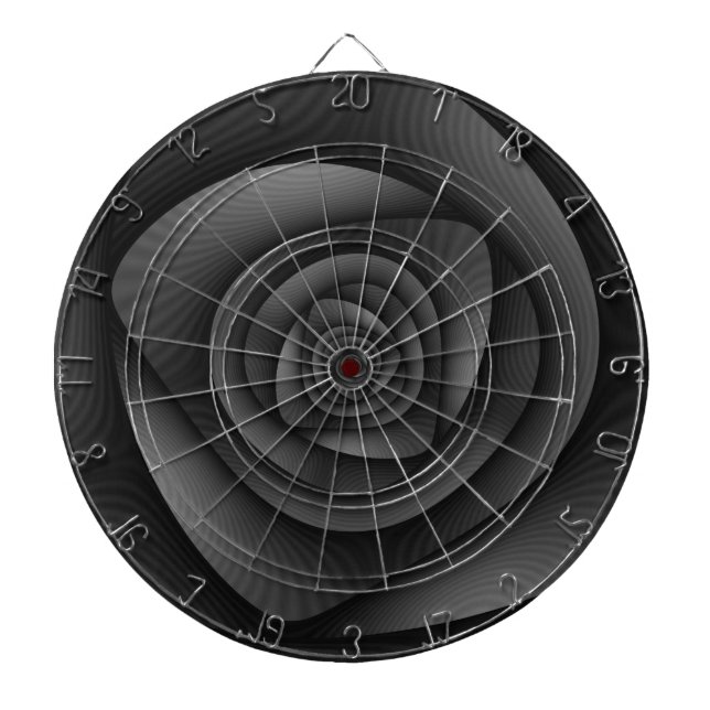 Spiral Labyrinth in Monochrome Dartboard (Front)