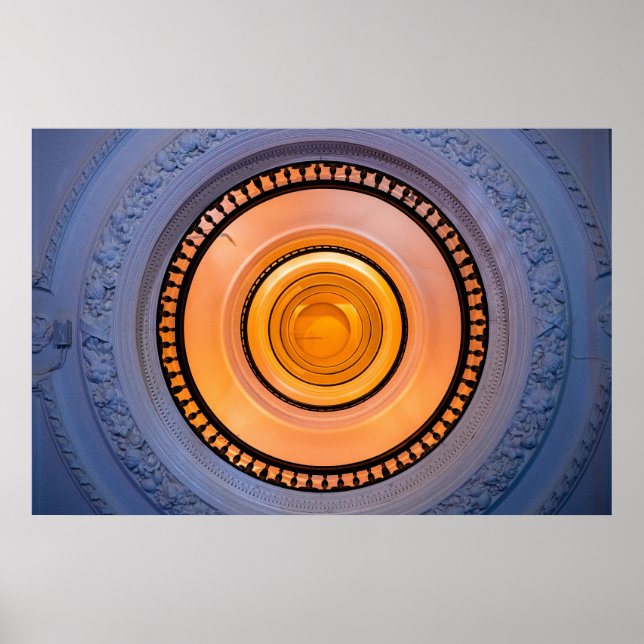 Spiral Light Corridor Abstract Poster (Front)