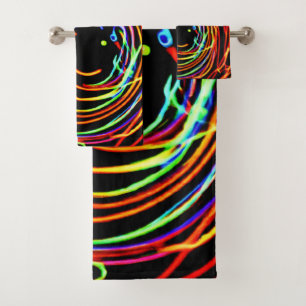 Spiral Lights Glow Bath Towel Set