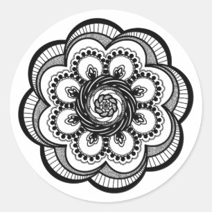 Spiral Mandala Classic Round Sticker