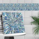 Spiral Mosaic Art - Aquamarine Ceramic Tile<br><div class="desc">Spiral Mosaic Art - Aquamarine</div>