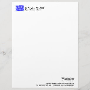 Spiral Motif - Blue Customized Letterhead